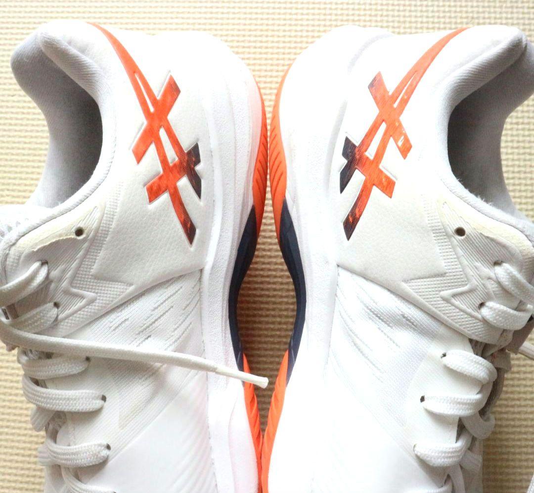 アシックス 28cm バレーボールシューズ スカイエリートFF 3 白 オレンジ