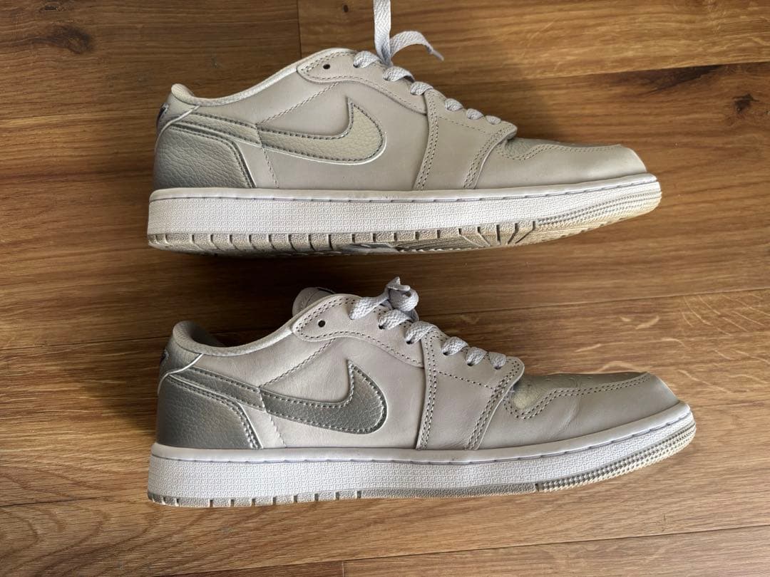 NIKE エアジョーダン1 ローカット 27cm 美品 シルバー&グレー