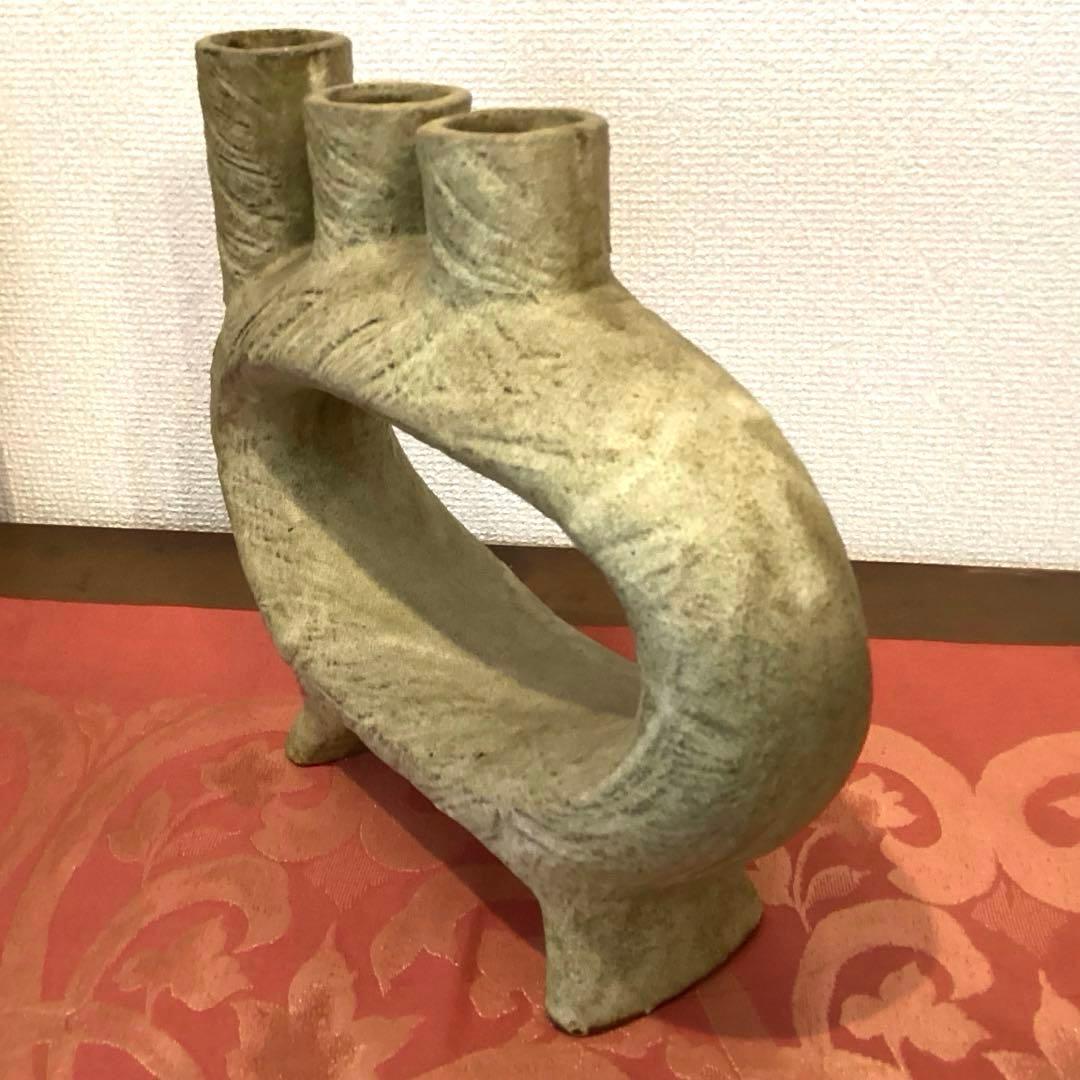 草月流 変形花器 三つ首 フラワーベース 生花 ヴィンテージ