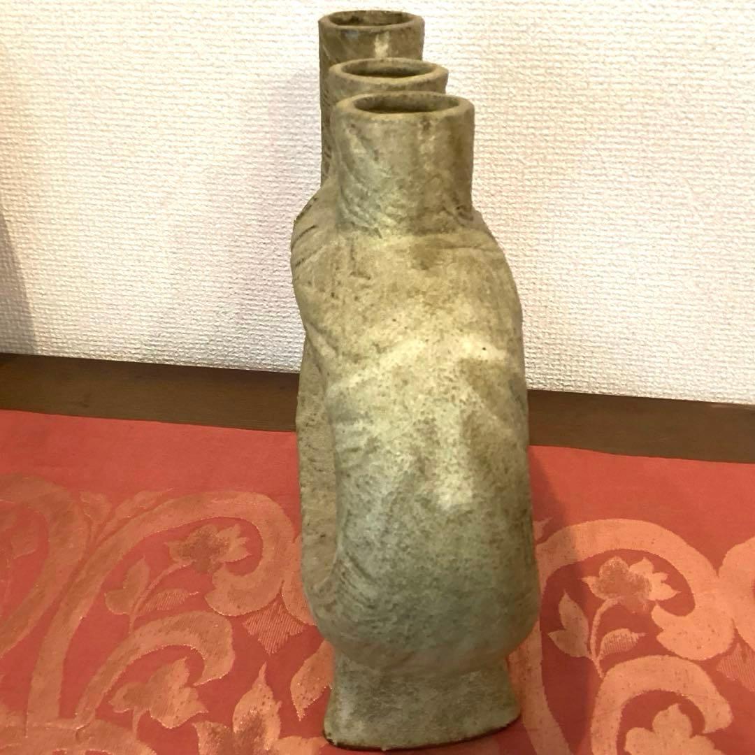 草月流 変形花器 三つ首 フラワーベース 生花 ヴィンテージ