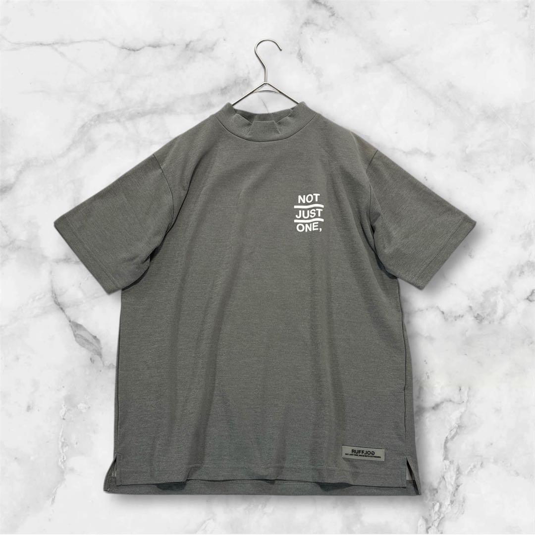 ラフロッグ　半袖モックネックシャツ　M メンズ　グレー　ゴルフ　RUFFLOG