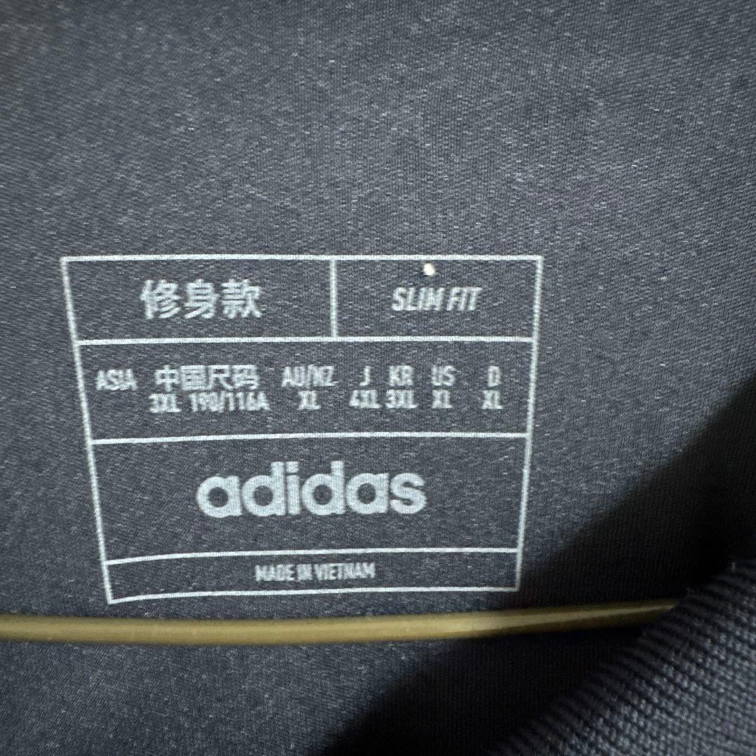 adidas ネイビー ポロシャツ 馬刺繍