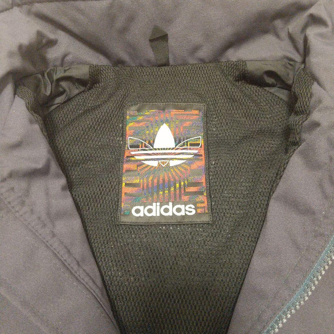【adidas】フード付きウェア美品・ダークグレー/ブラック【上下セット】