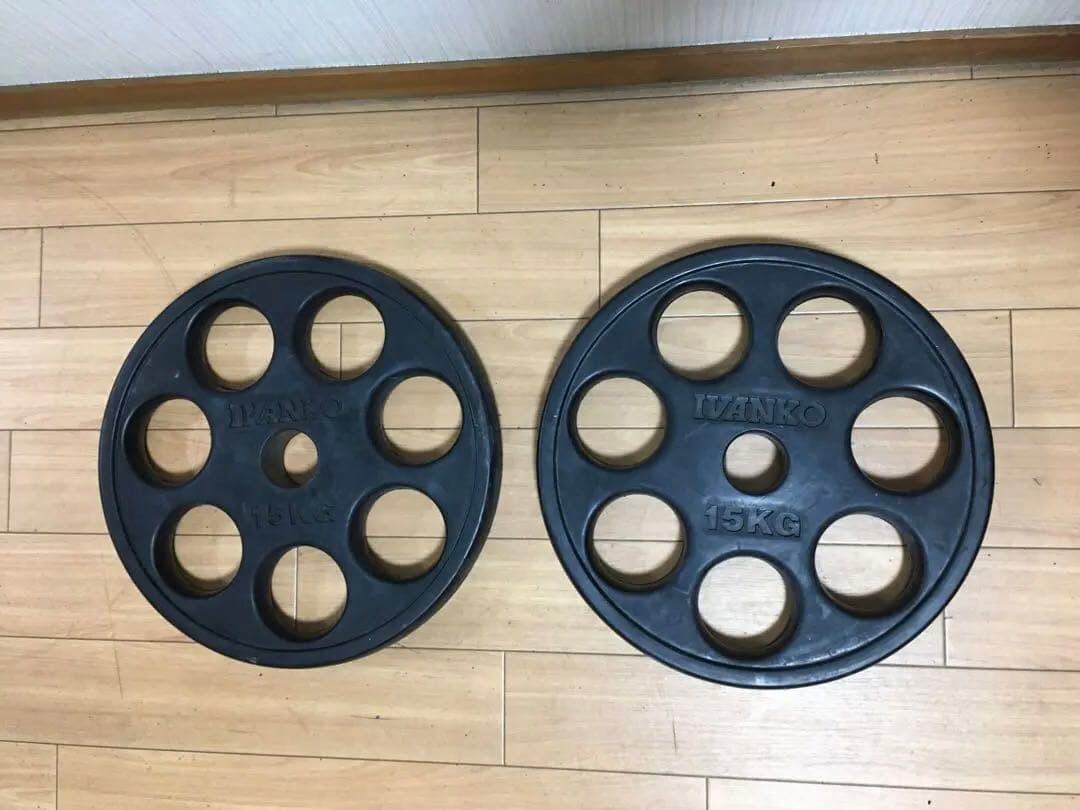 ① IVANKO イヴァンコ ラバー プレート15kg x 1枚 穴径50mm