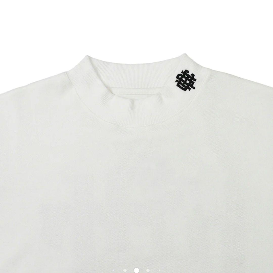 OVERLAP LOGO LS MOCK NECK TEE ホワイト