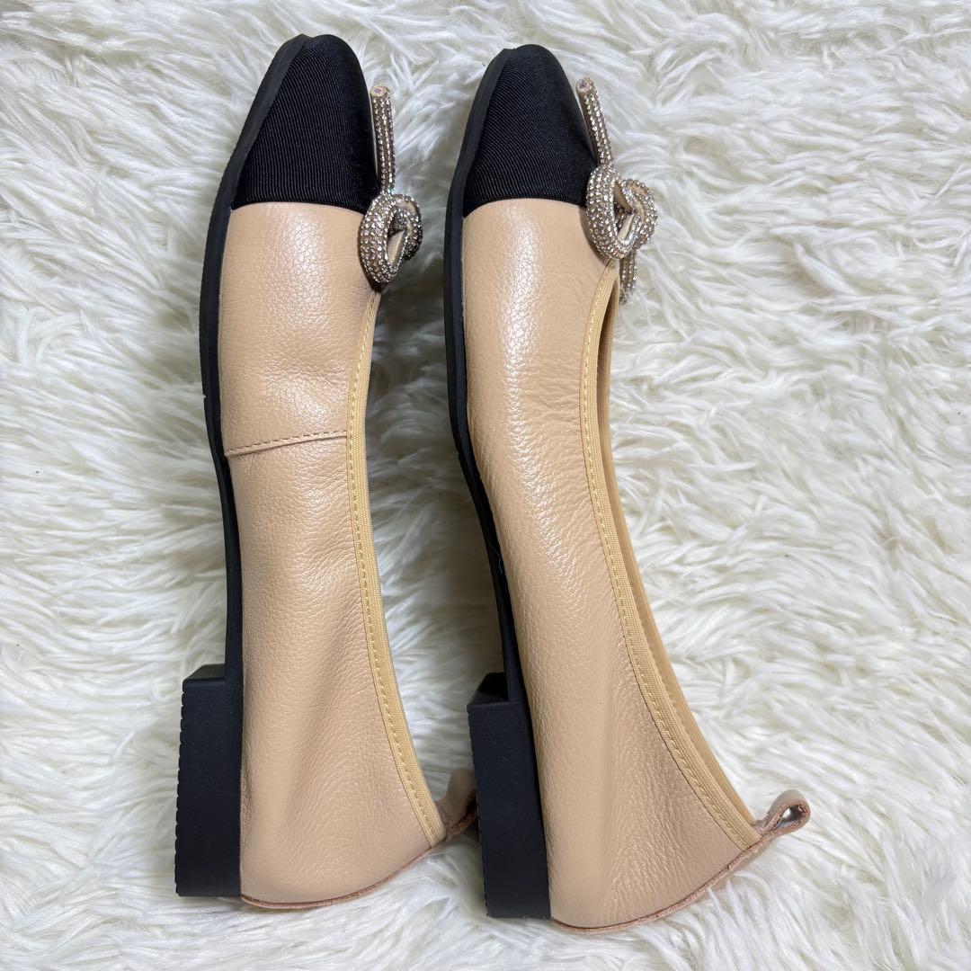 Staccato スタッカート定番 バレエシューズ リボン　ビジュー　22センチ