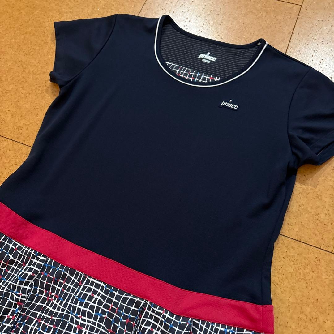 新品　未使用　プリンス　L チェック柄　半袖Aラインワンピース　ゆったり