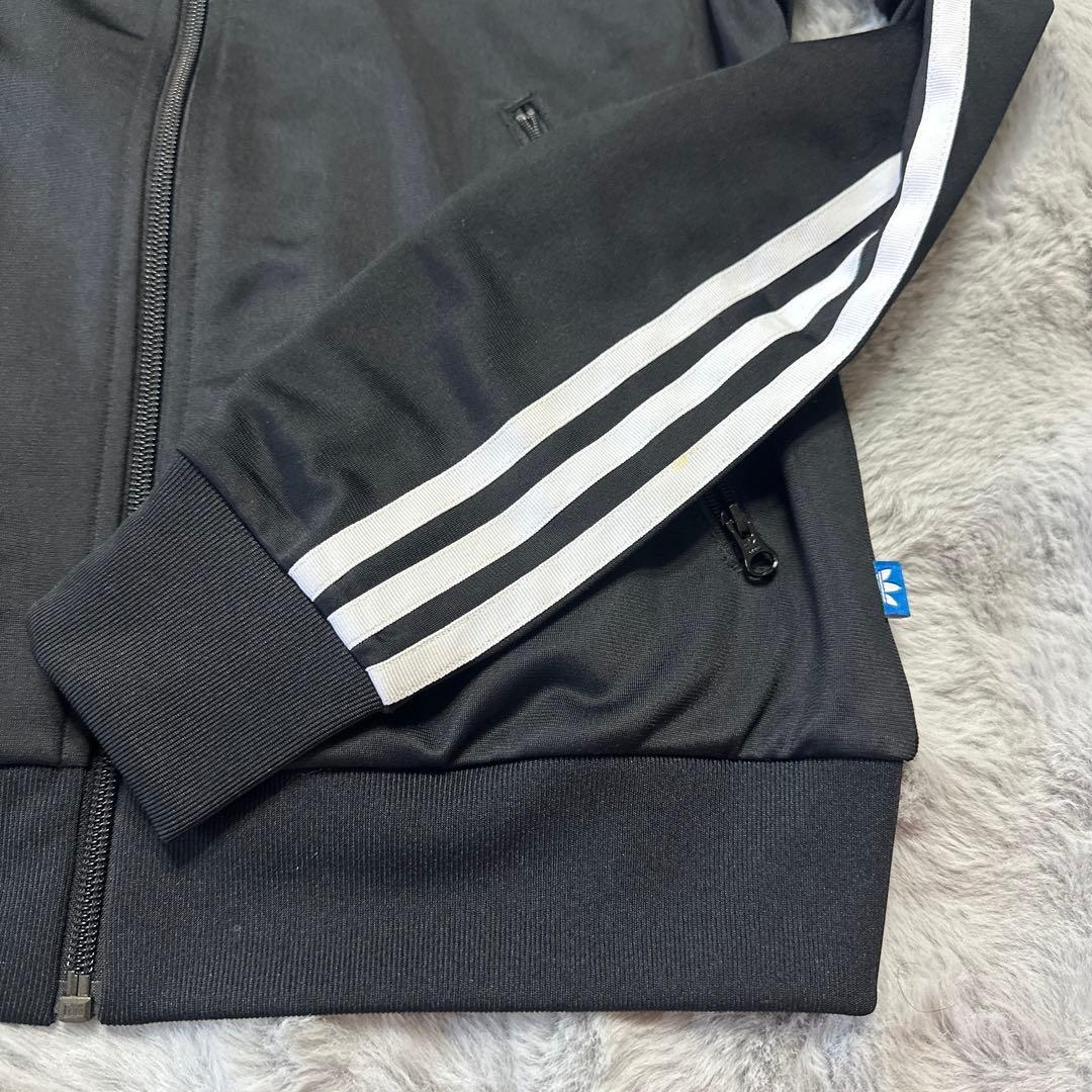 adidas ブラック ジャージジャケット UK S
