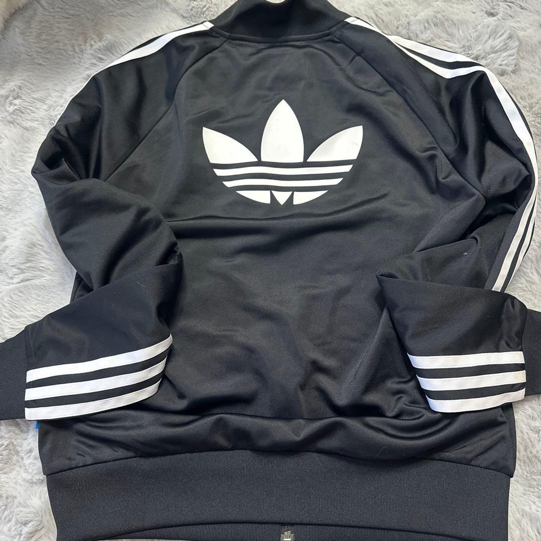 adidas ブラック ジャージジャケット UK S