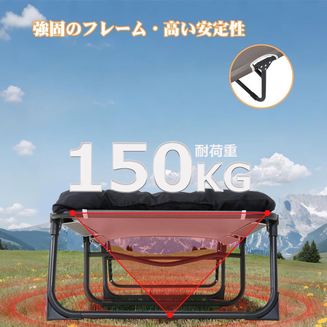 折りたたみベッド アウトドアベッド キャンプベッド マットレス付き グレー