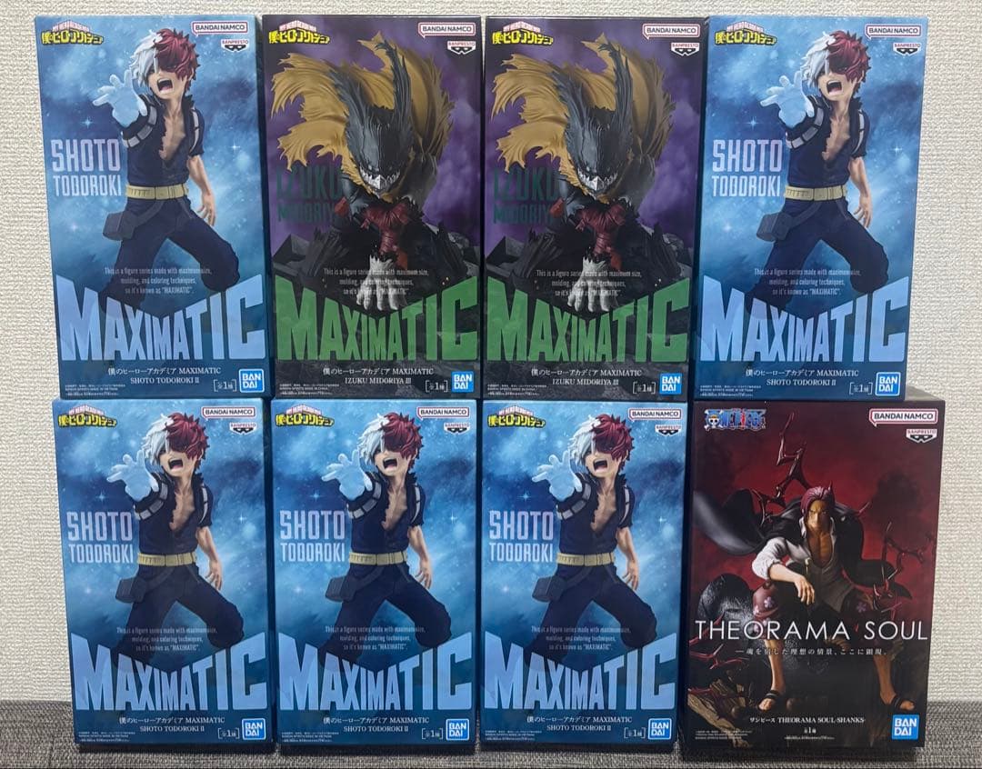 ヒロアカ 轟焦凍 緑谷出久 ワンピース シャンクス フィギュア 8点セット