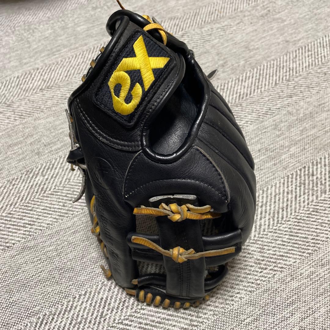 ◆極美品◆ザナックス　xanax 野球グローブ 黒 レザー オープントップ
