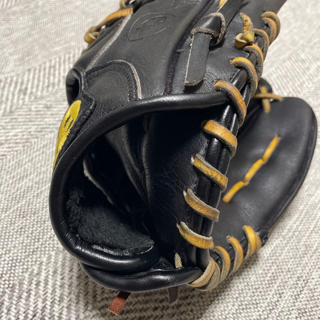 ◆極美品◆ザナックス　xanax 野球グローブ 黒 レザー オープントップ