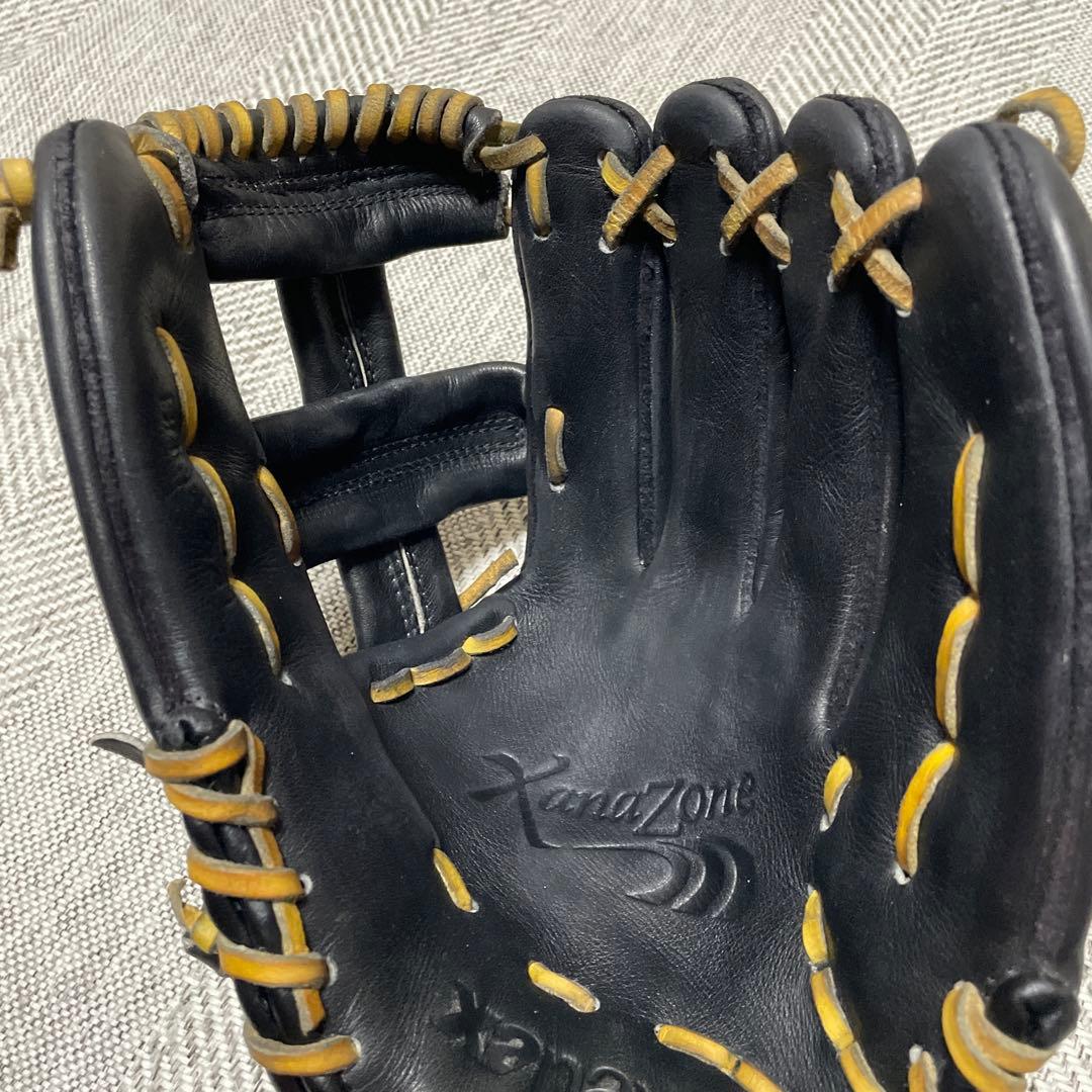 ◆極美品◆ザナックス　xanax 野球グローブ 黒 レザー オープントップ