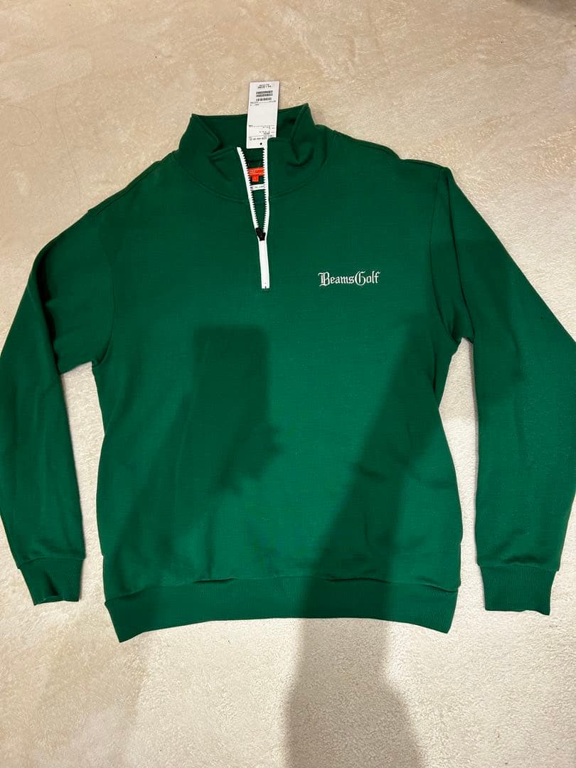 新品！BEAMSGOLFビームスゴルフ ハーフジップ トレーナー 緑 Lサイズ