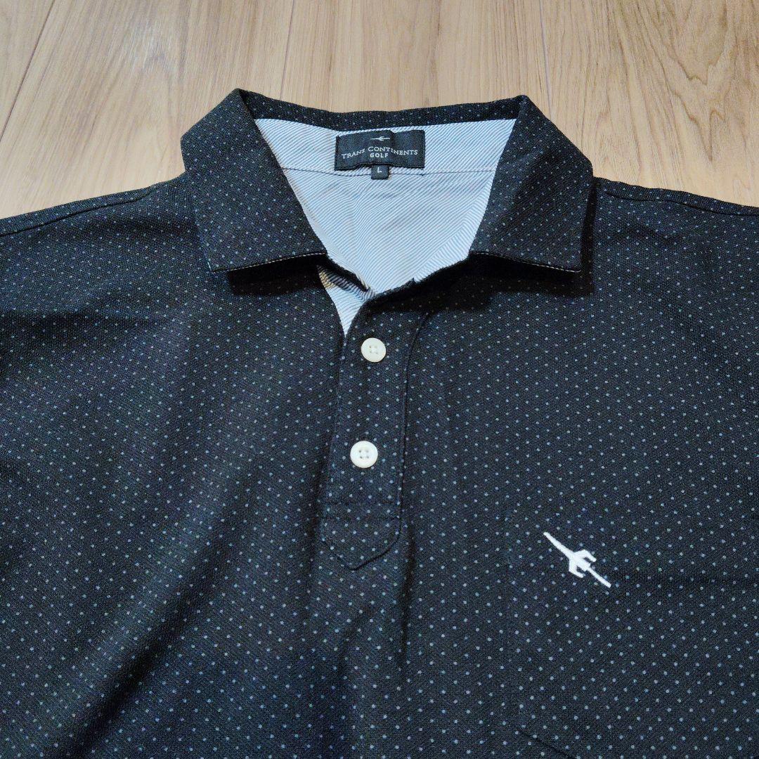 【ほぼ新品】TRANS CONTINENTS GOLF ブラックポロシャツ L