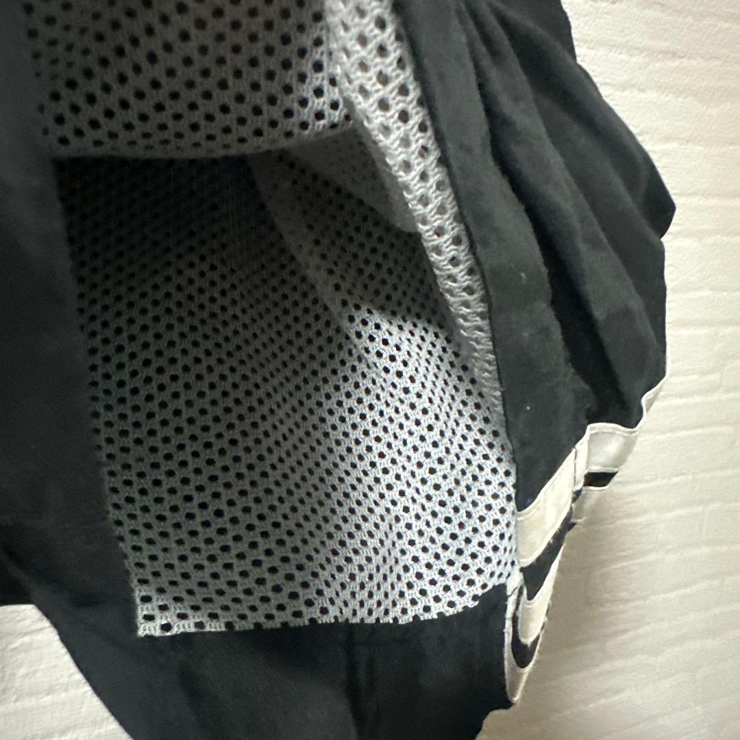 USD adidas ブラック ナイロントラックパンツ 3本ライン