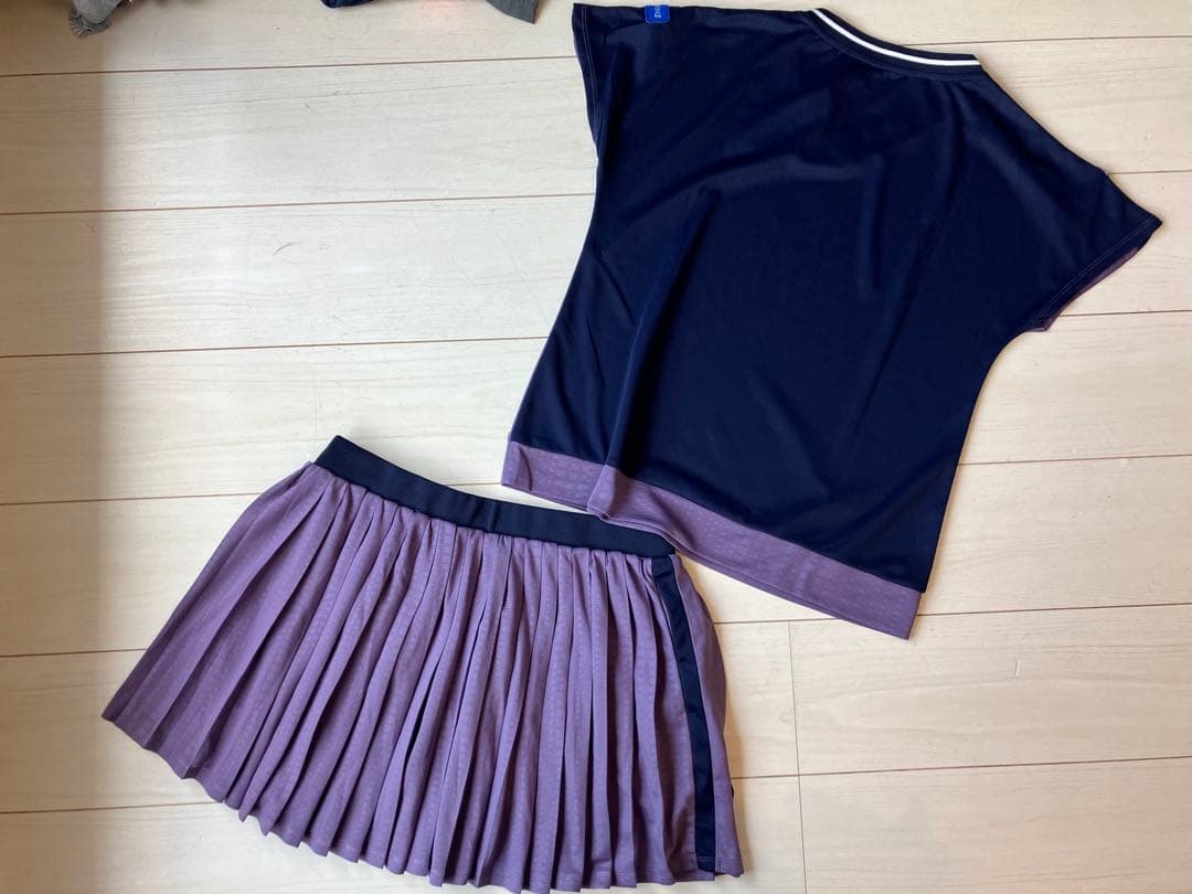 美品＊FILAフィラ＊パープル×フィラネイビーの上下セットアップXL