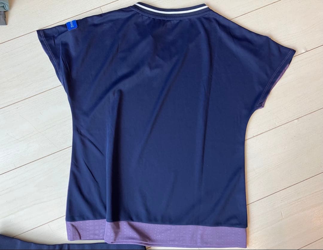 美品＊FILAフィラ＊パープル×フィラネイビーの上下セットアップXL