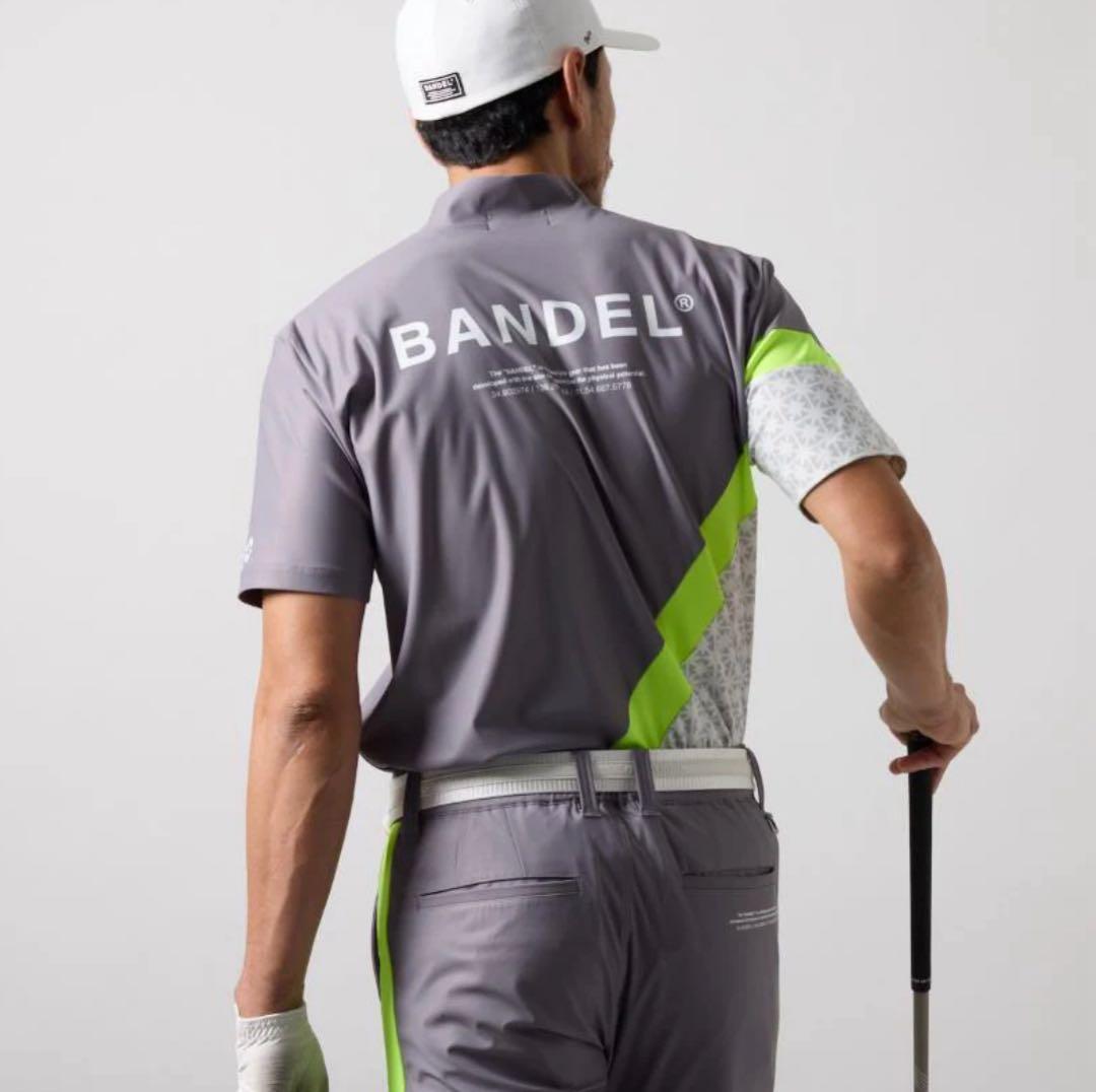 【新品・タグ付き】BANDEL メンズ モックネック グレー 蛍光 イエローXL