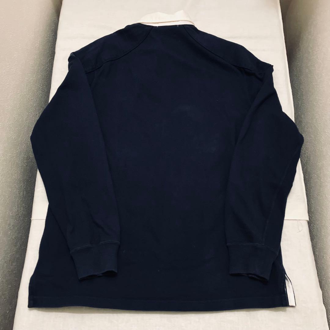 polo ralph laurenラガーシャツ ネイビー エルボーパッチ 長袖