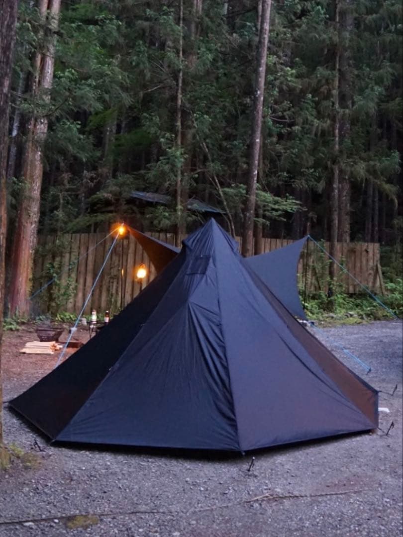 Unafreely ワンポールテント Black