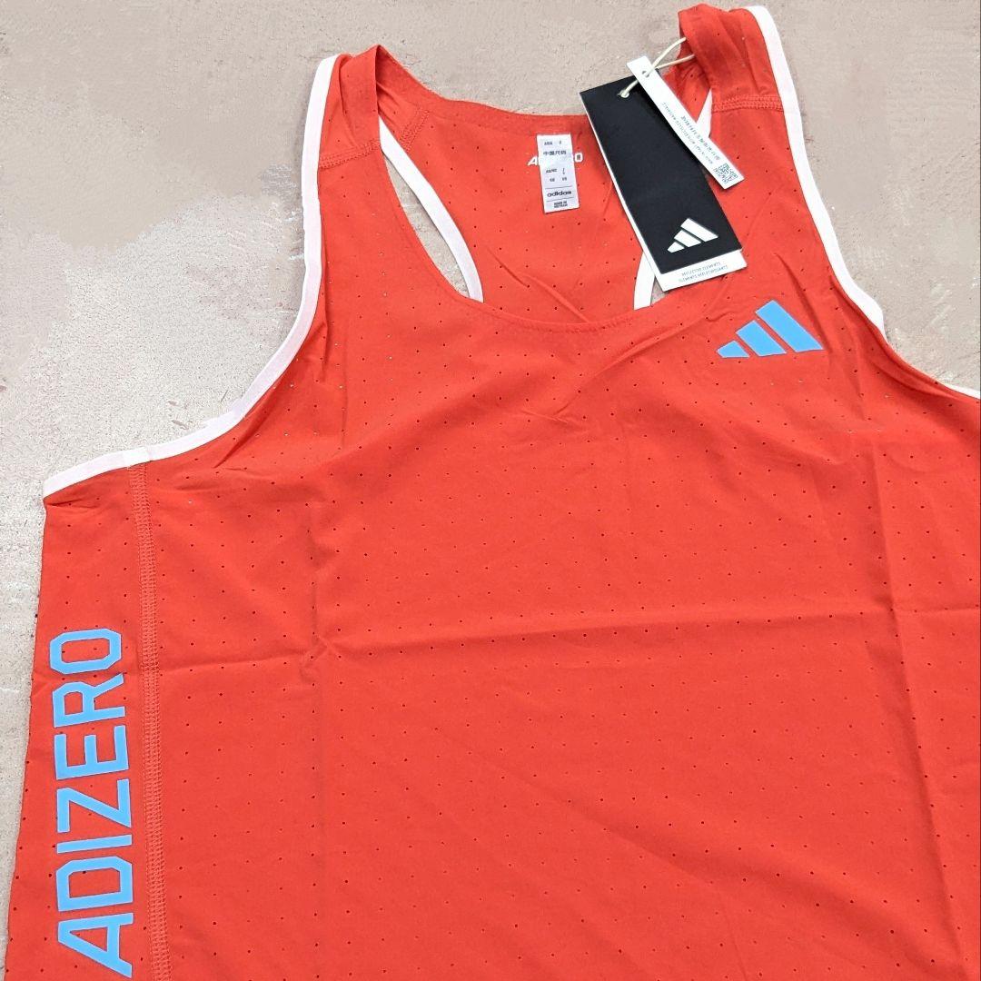 ■adidas ADIZERO シングレット 赤L アディゼロ タンクトップ■