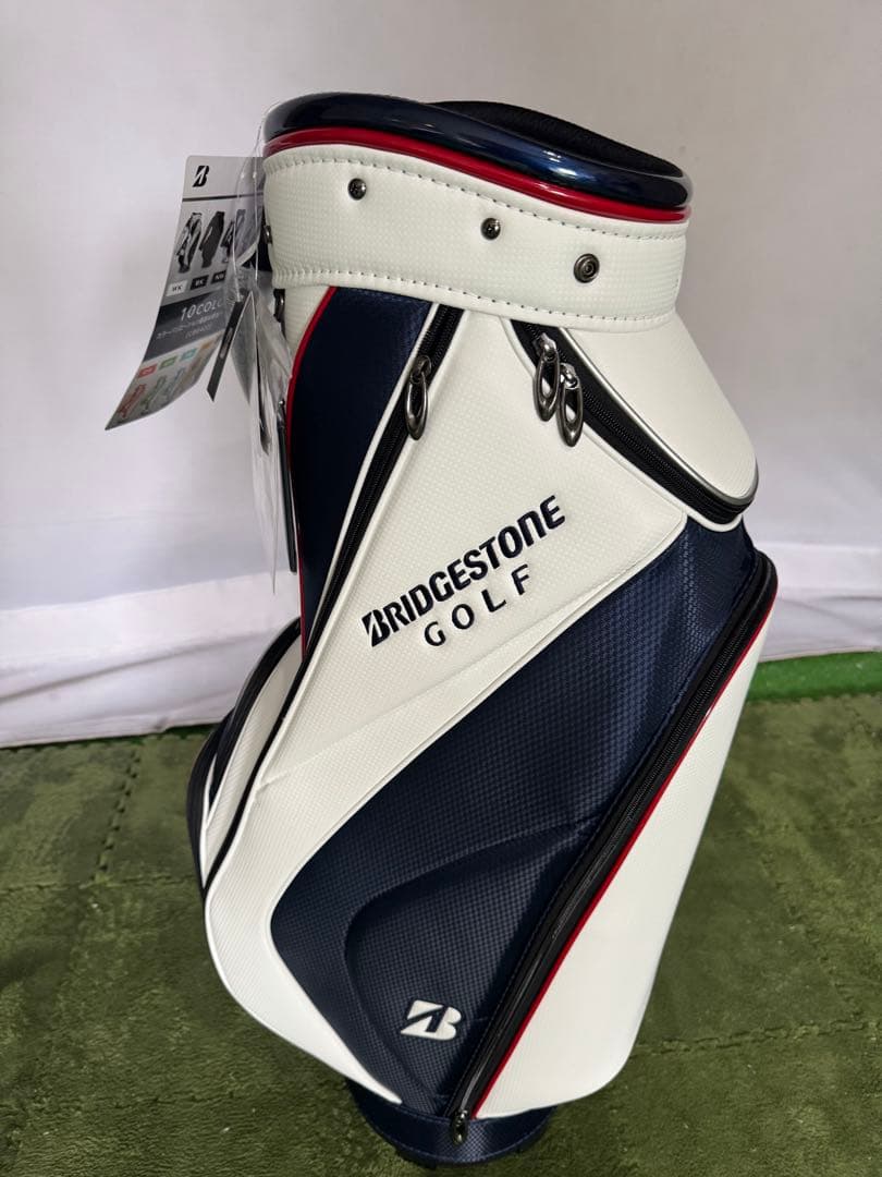 BRIDGESTONE GOLF キャディバッグ ホワイト/ネイビー/レッド