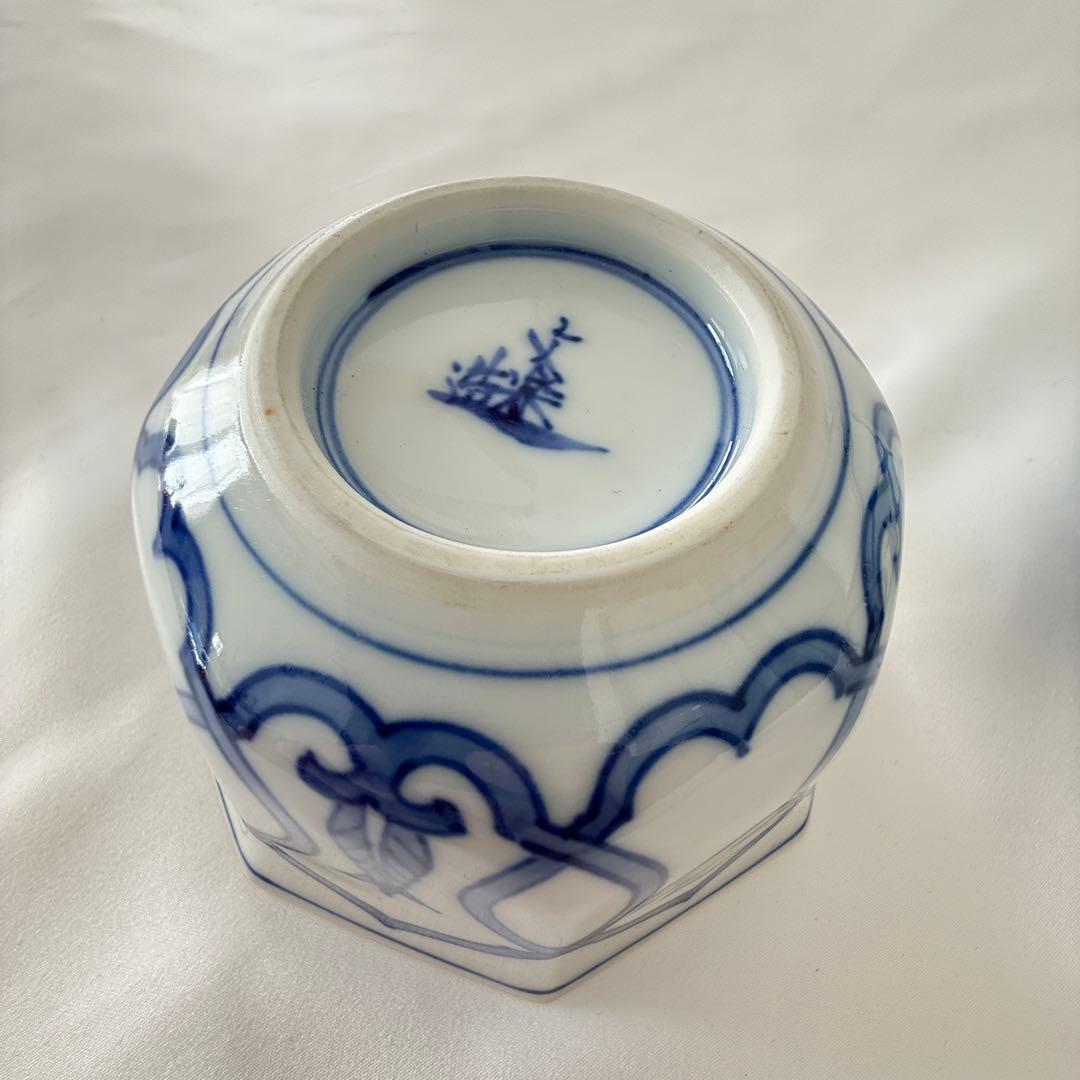 京焼　剣菱　八角　白青　小鉢　2個セット