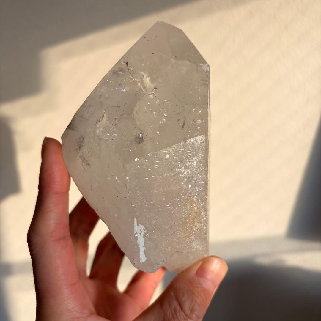 【迫力 920g】ブラジル産 水晶ポイント 台座セット（高さ20cm）原石 浄化