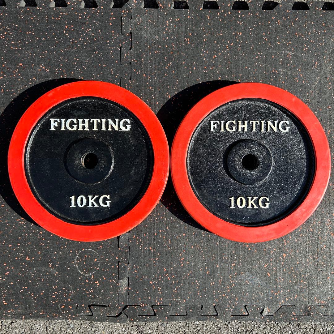 ファイティングロード 28mm径ラバープレート 10kg×2枚　アイロテック