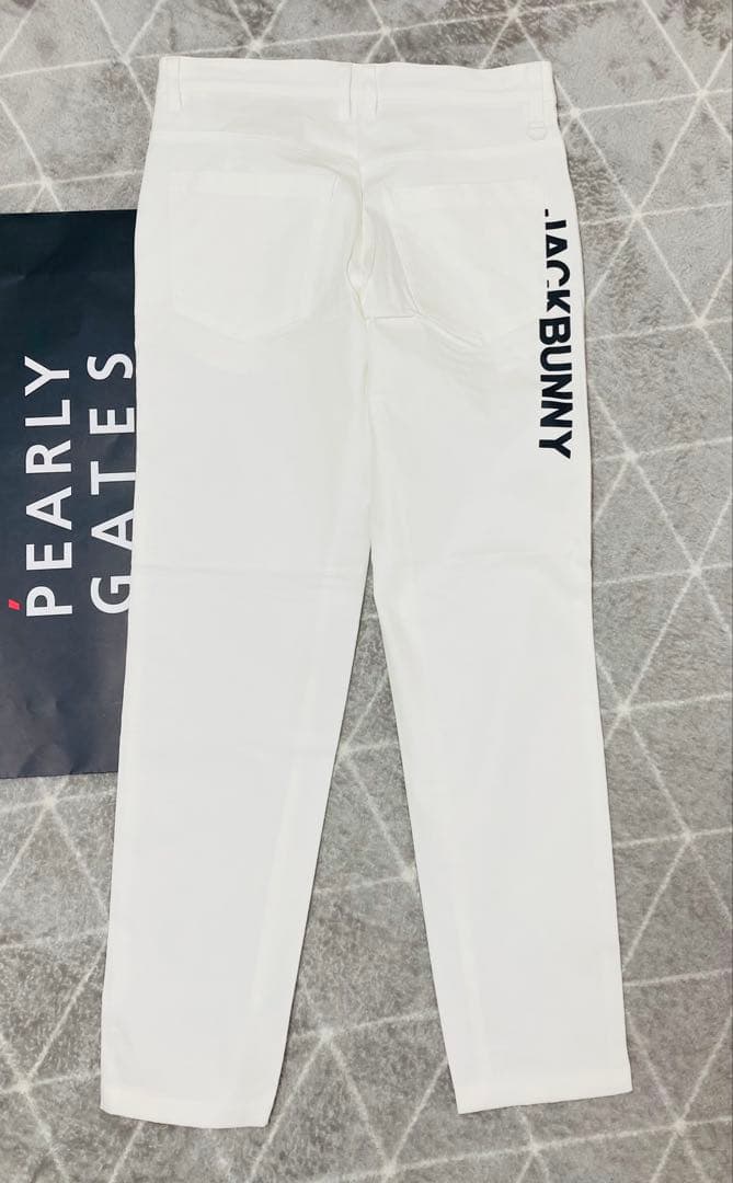 新品 パーリーゲイツ ジャックバニー 2WAYストレッチパンツ(6)LL/白