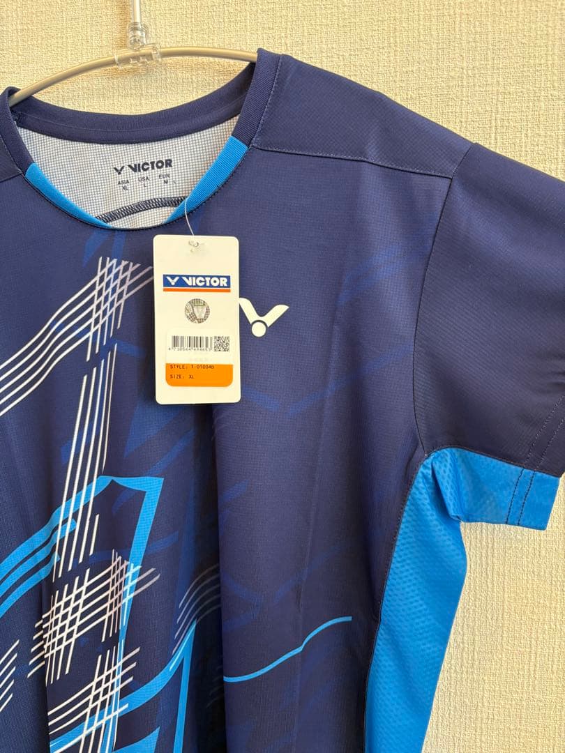 VICTOR ゲームシャツ　バドミントンシャツ Lサイズ ネイビー/ブルー　XL
