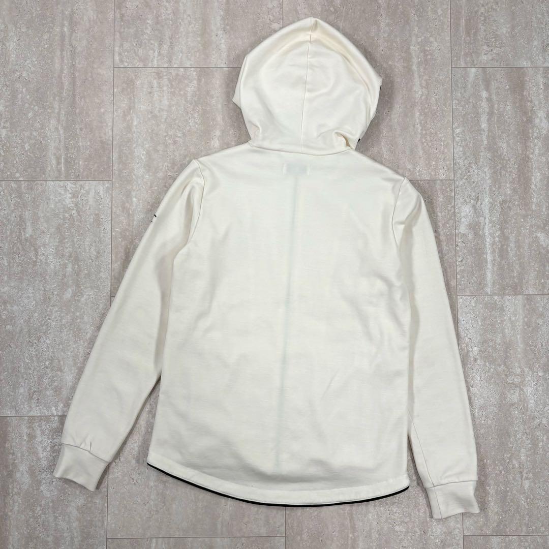 【マンシングウェア】ジャケット　フード　Mサイズ　クリーム色× 白　ダブルジップ