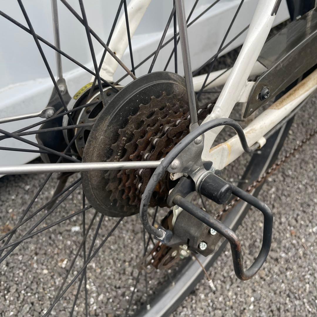 【都内/千葉引取】街乗り用自転車 27インチ カゴ/鍵/オートライト/6段変速付