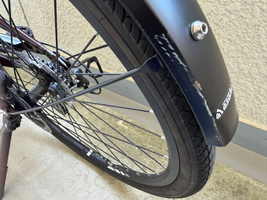 【送料込】e 電動アシストオフィスプレス自転車 7段変速 付属品完備