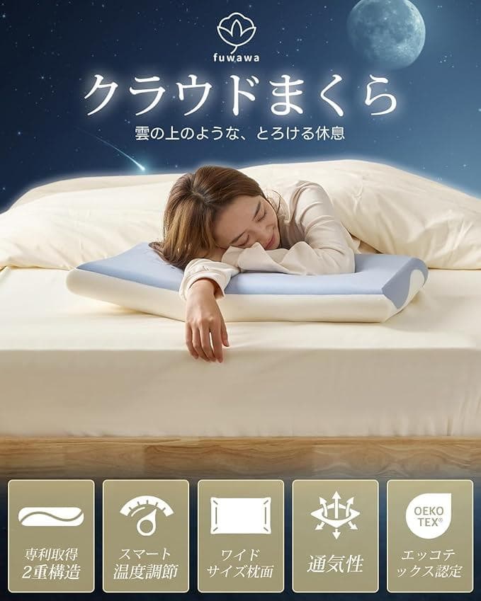 fuwawa 枕 首が痛くならない 低め 低反発(70*42*10) 1016