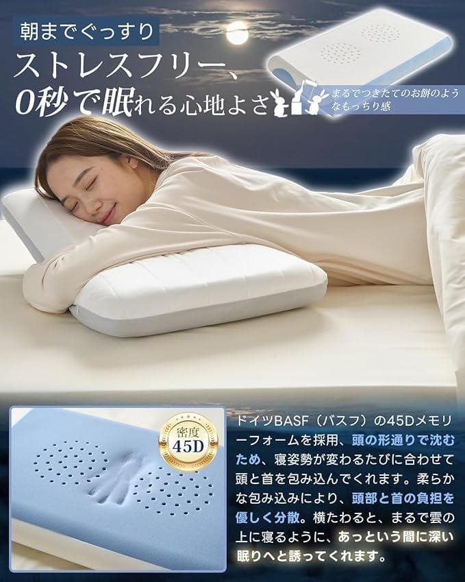 fuwawa 枕 首が痛くならない 低め 低反発(70*42*10) 1016