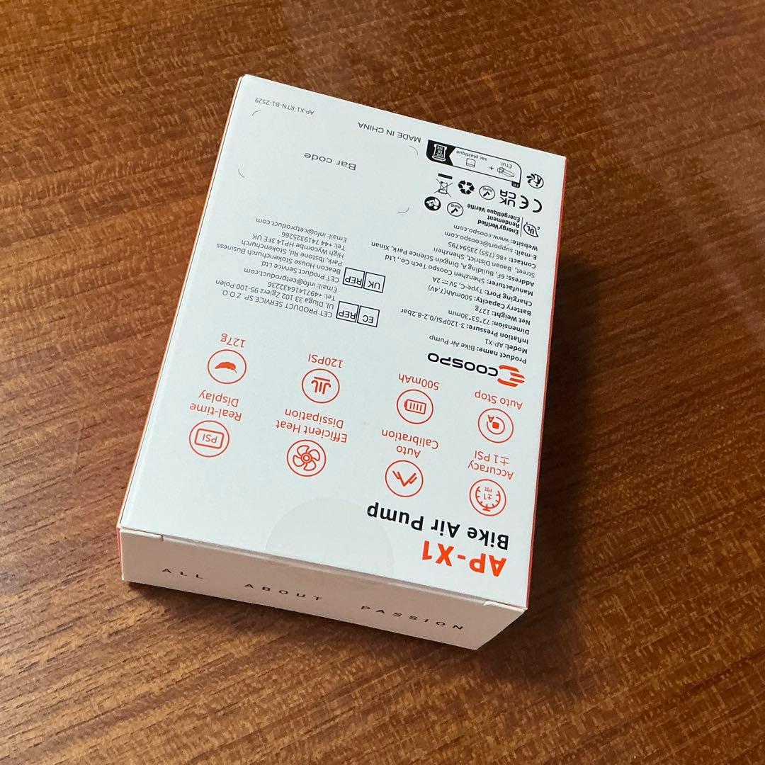 【新品未開封品】COOSPO X1 電動空気入れ 120PSI 日本語説明書付