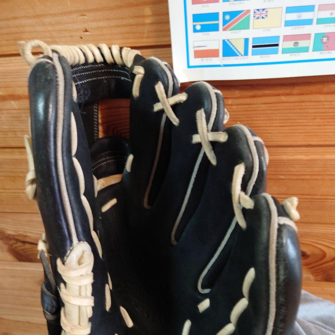 青ラベル　Mizuno 軟式グローブ 黒　一般　大人用　内野手　ビューリーグ