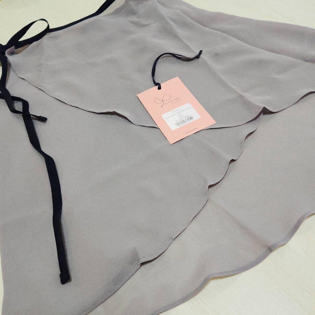 新品未使用　stinaリボンラップスカート グレー