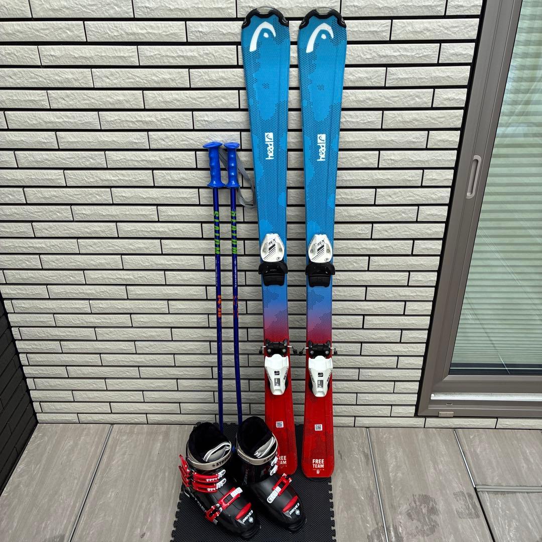 【メンテ済】ジュニアスキーフルセット HEAD127cm ブーツ23cm