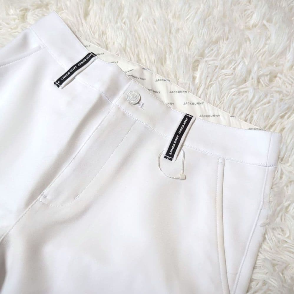 JACKBUNNY ゴルフパンツ ホワイト背面ロゴ TEEさし付　サイズ2