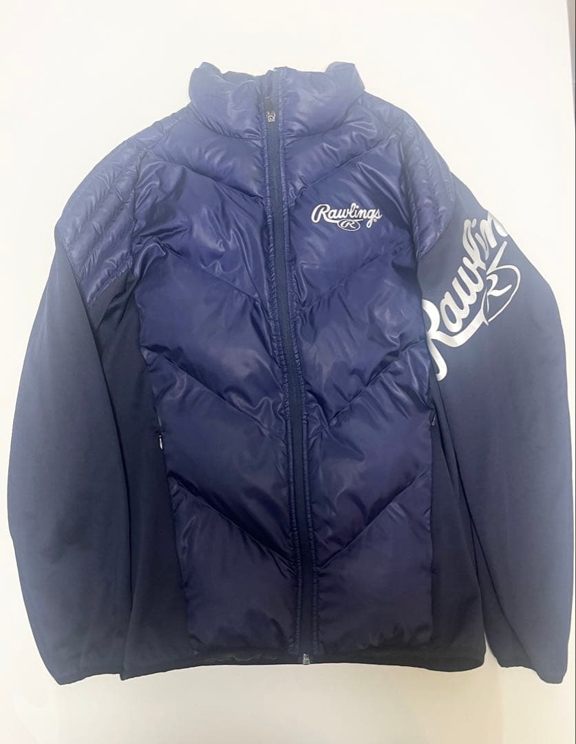 【大人気品‼️】RAWLINGS ダウンジャケット　ローリングス　野球　ネイビー
