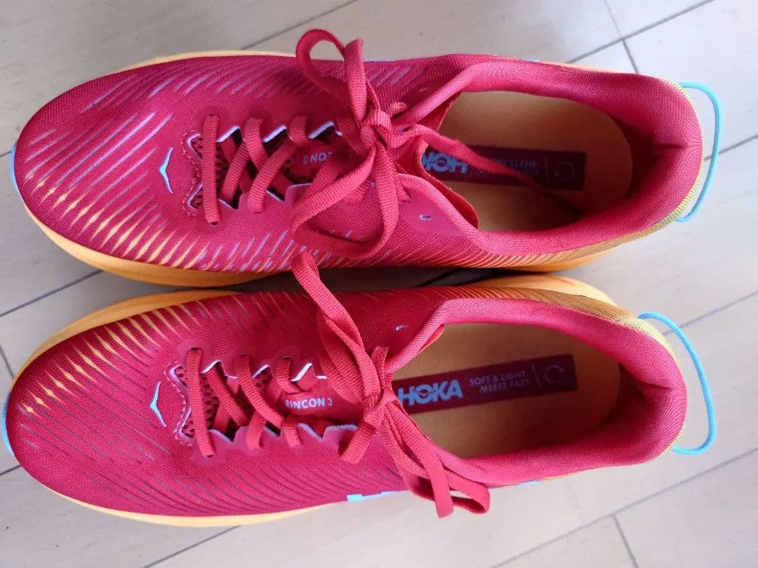 【美品】HOKA ランニングシューズ 　リンコン3 オレンジ系