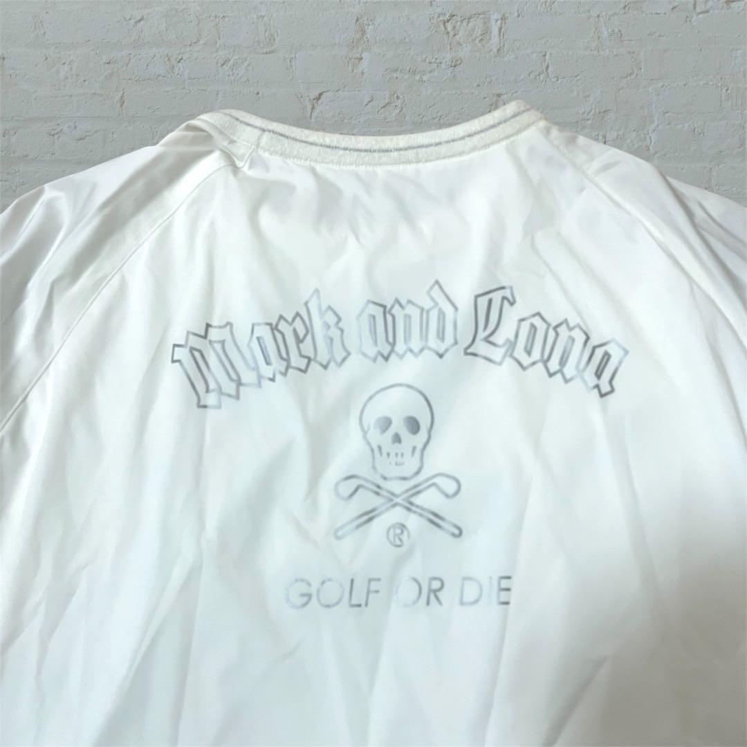 美品　MARK&LONA バックロゴプリント　ストレッチナイロントップス　50