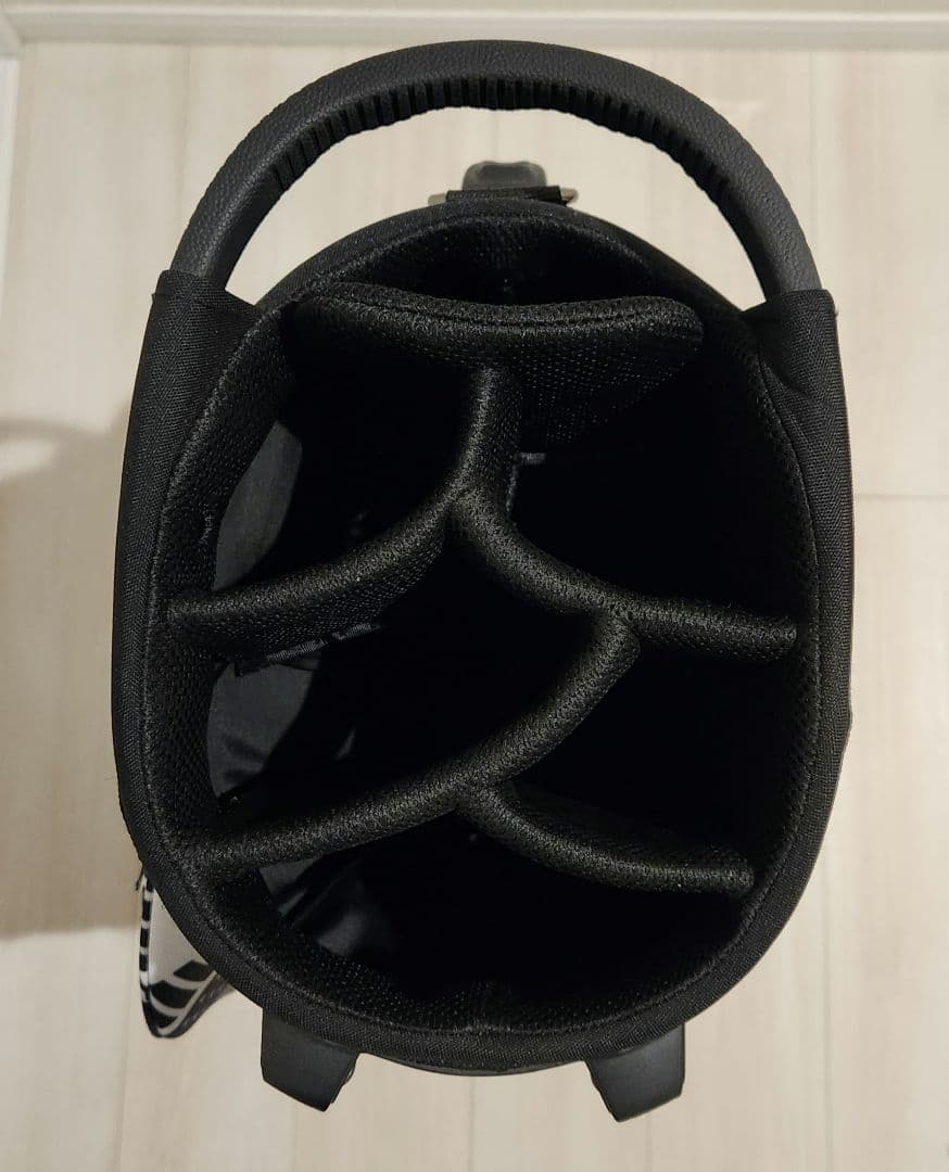 【美品】PEARLY GATES　星条旗総柄キャディバッグ 黒 スタンドタイプ