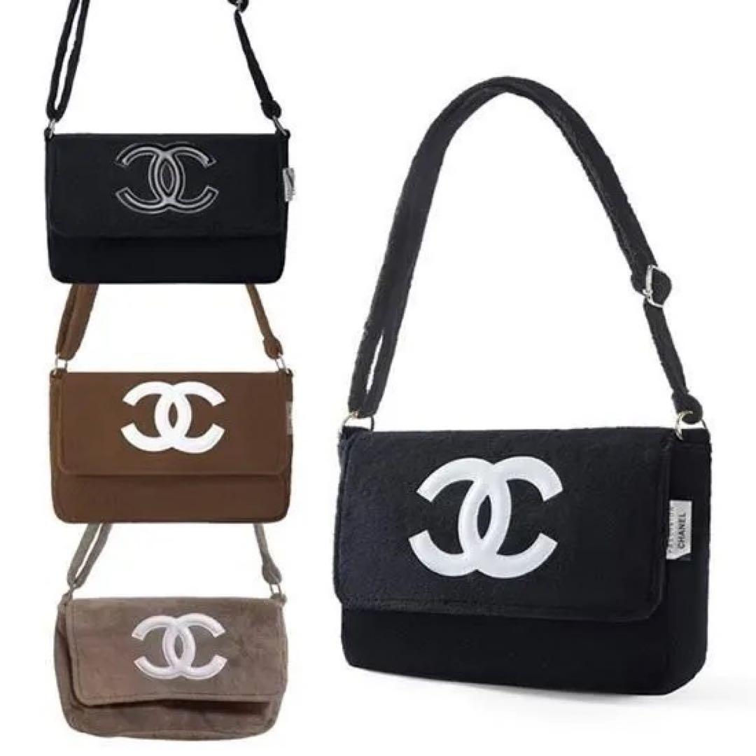 か*ん様 CHANEL シャネル ミニバッグ ポーチ ブラック×ホワイトロゴ ノ