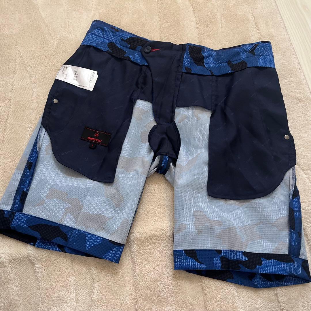 新品★27,500円 BRIEFINGゴルフ カモフラショートパンツ 青黒迷彩S