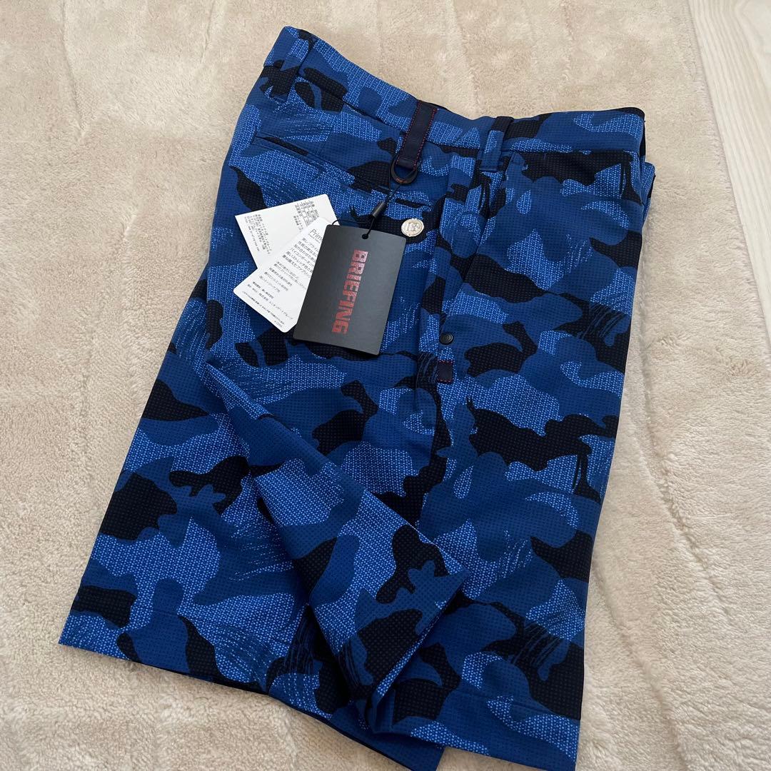 新品★27,500円 BRIEFINGゴルフ カモフラショートパンツ 青黒迷彩S